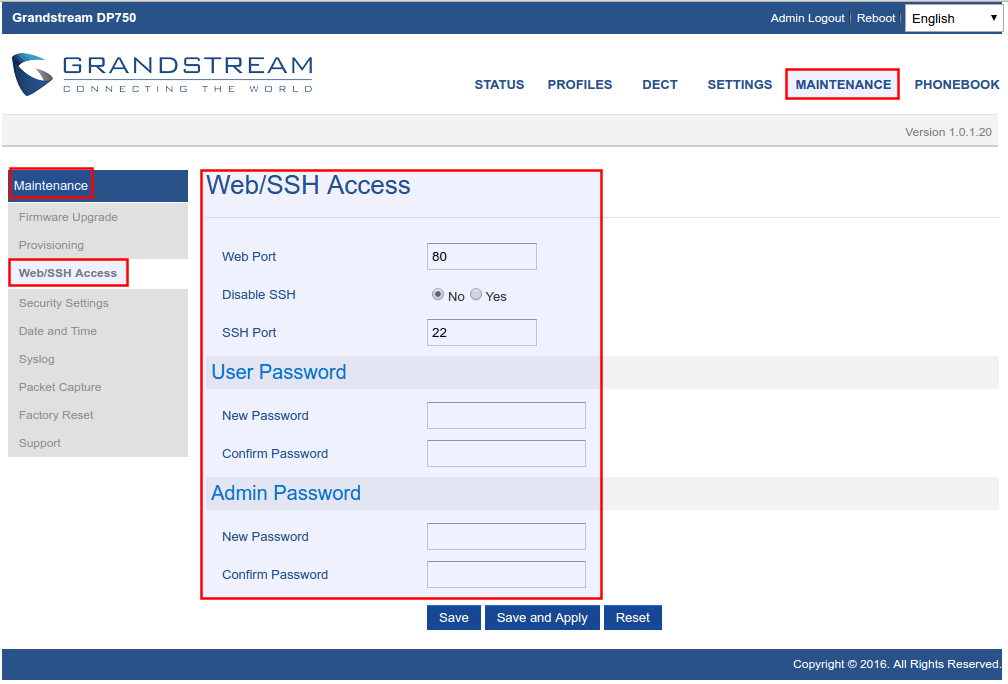 Web/SSH access