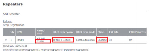 Автоматическое подключение ретранслятора SNOM M5 к базе SNOM M700. Успешное прохождение регистрации