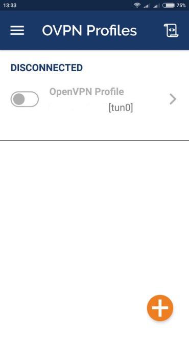 Скриншот OpenVPN клиента после импорта профайла