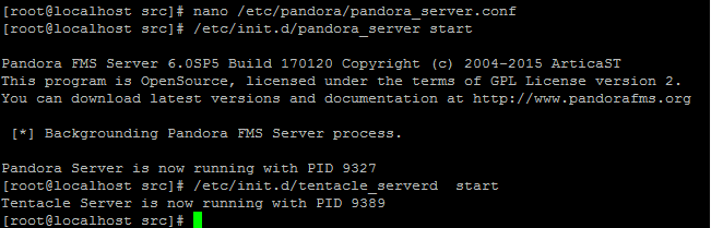 Запуск сервисов Pandora Server