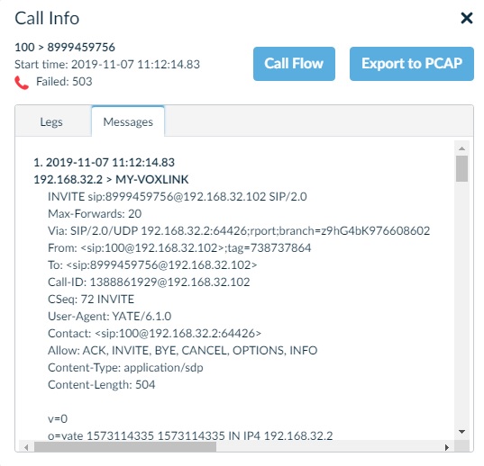 SIP3 - Call info details