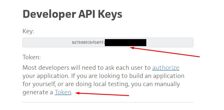 Получение API ключа